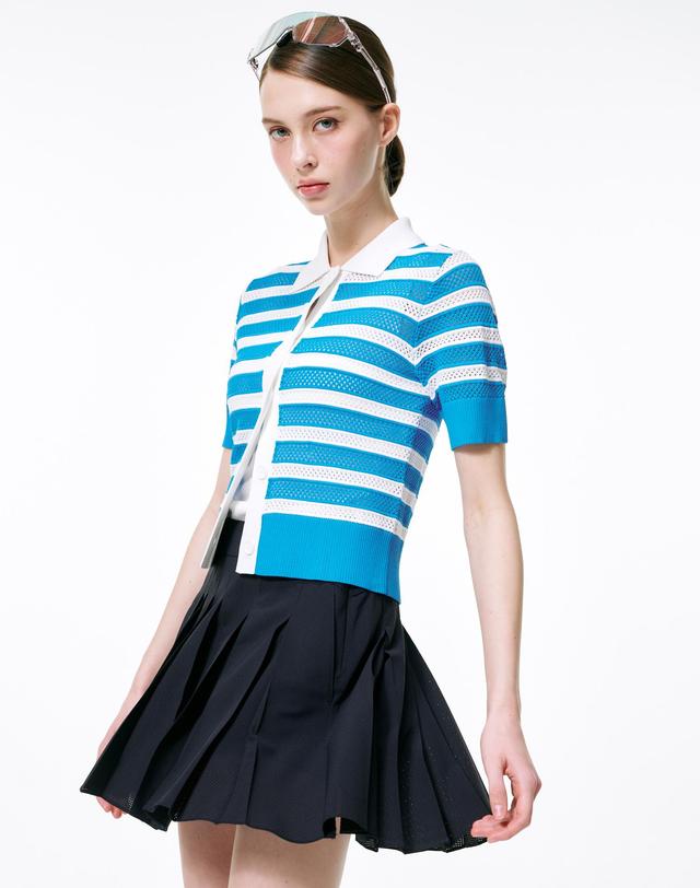 크림골프 Mash Stripe cardigan 매쉬 스트라이프 가디건 착용컷