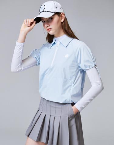 Cool Breeze Woven Zip Polo 우븐 카라 티