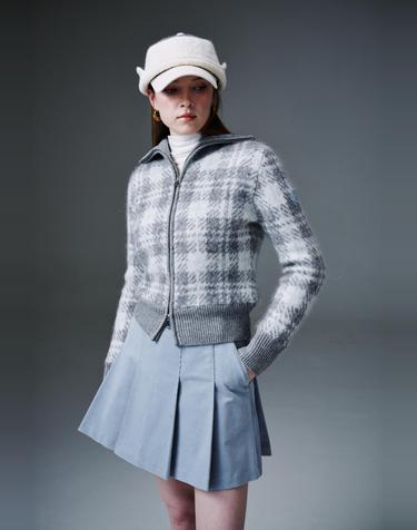Windproof Check Zip Cardigan 방풍 체크 집업 가디건