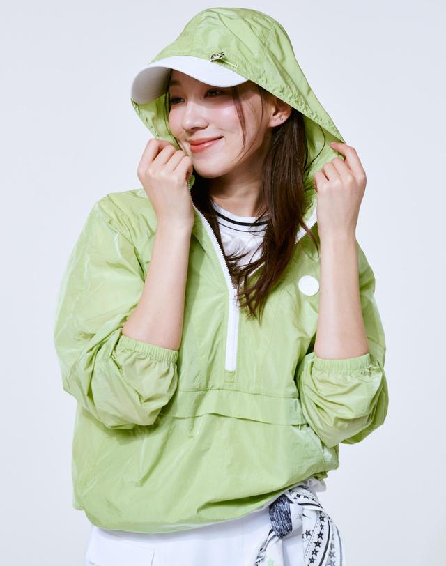 크림골프 경량 후드 하프집 아노락 점퍼 Lightweight Hood Half-Zip Anorak 착용컷