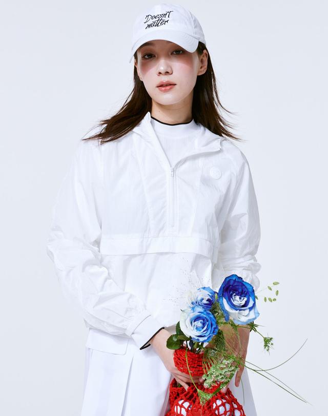 크림골프 경량 후드 하프집 아노락 점퍼 Lightweight Hood Half-Zip Anorak 착용컷