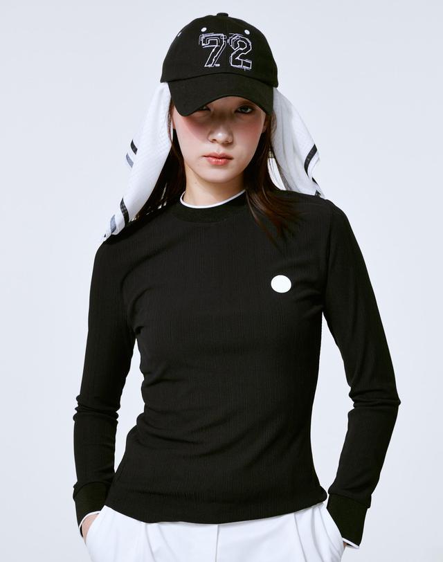 크림골프 골지 슬림 레터링 티 Ribbed Slim Fit Lettering T-Shirt 착용컷