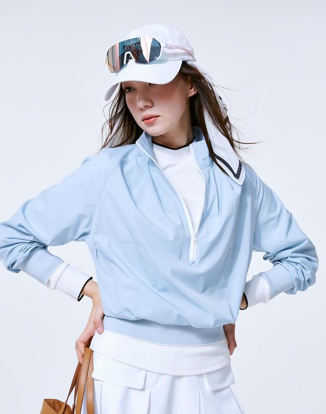크림골프 밴드넥 하프 집업 Band Neck Half-Zip up 착용컷