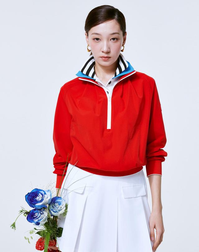 크림골프 밴드넥 하프 집업 Band Neck Half-Zip up 착용컷
