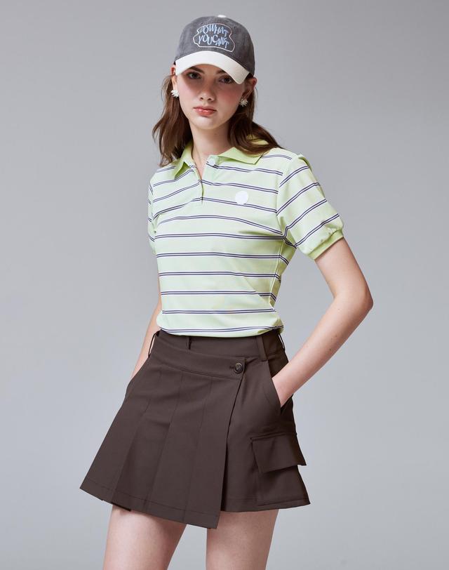 크림골프 UV CUT Cool Breeze Stripe Tee 스트라이프 프린트 티 착용컷