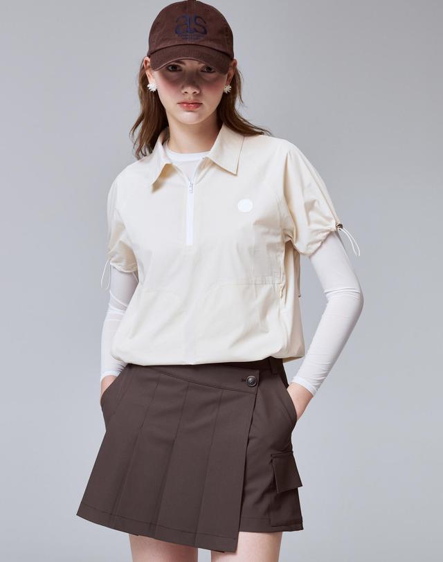 크림골프 Cool Breeze Woven Zip Polo 우븐 카라 티 착용컷
