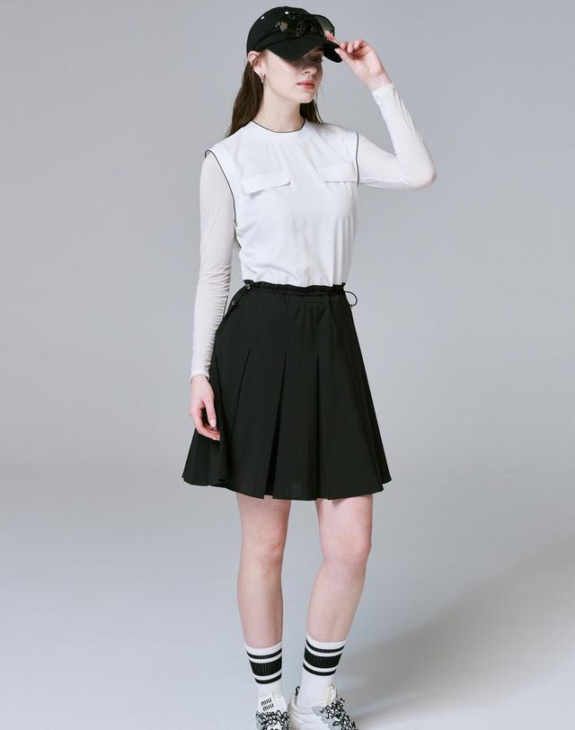 크림골프 Punching Pleated Dress 펀칭 플리츠 원피스 착용컷