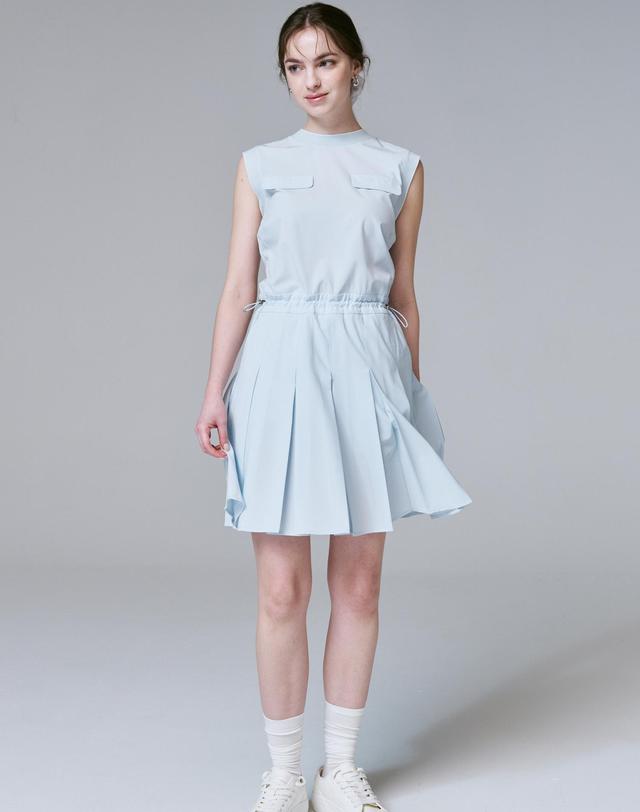 크림골프 Punching Pleated Dress 펀칭 플리츠 원피스 착용컷