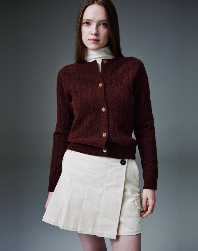 크림골프 Alpaca Cable Cardigan 알파카 케이블 가디건 착용컷