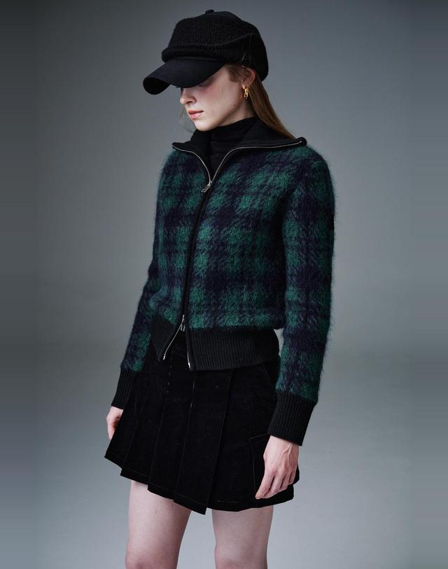 크림골프 Windproof Check Zip Cardigan 방풍 체크 집업 가디건 착용컷
