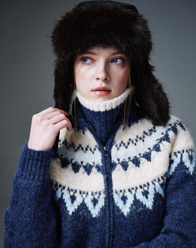 크림골프 Color Block Knit Warmer 배색 니트 워머 착용컷