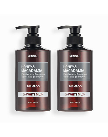 [30% 쿠폰+무료배송+사은품증정]허니&마카다미아 네이처 샴푸 500ml 2개 화이트머스크