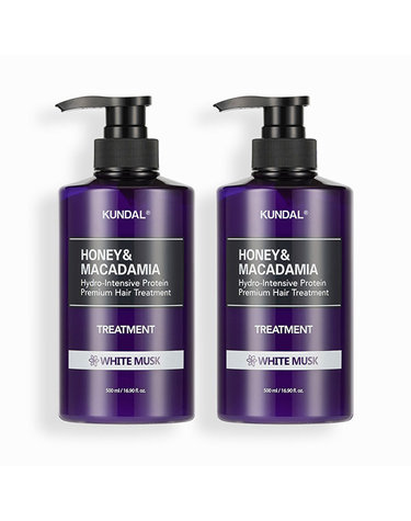 [30% 쿠폰+무료배송+사은품증정]허니&마카다미아 단백질 트리트먼트 500ml 2개 화이트머스크