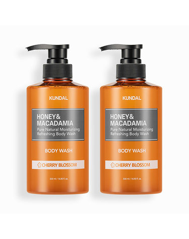 [30% 쿠폰+무료배송+사은품증정]허니&마카다미아 퓨어 바디워시 500ml 2개 체리블라썸