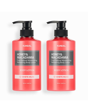 [30% 쿠폰+무료배송+사은품증정]허니&마카다미아 퓨어 바디로션 500ml 2개 화이트머스크