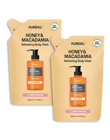 [30% 쿠폰+무료배송+사은품증정]허니 앤 마카다미아 바디워시 리필 400ml 2구