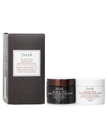 프레쉬 블랙티 블랙티 에이지 딜레이 세트: 인스턴트 퍼펙팅 마스크 100ml + 퍼밍 오버나이트 마스크 100ml 2x100ml