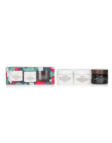 프레쉬 미니 페이스 마스크 트리오 세트: 로즈 페이스 마스크 30ml + 오버나이트 마스크 30ml + 인스턴트 퍼팩팅 마스크 30ml 3pcs