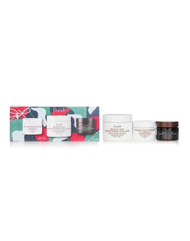 프레쉬 마스킹 에센셜 세트: 슈가 페이스 폴리시 30g + 인스턴트 퍼펙팅 마스크 100ml + 오버나이트 마스크 30ml 3pcs