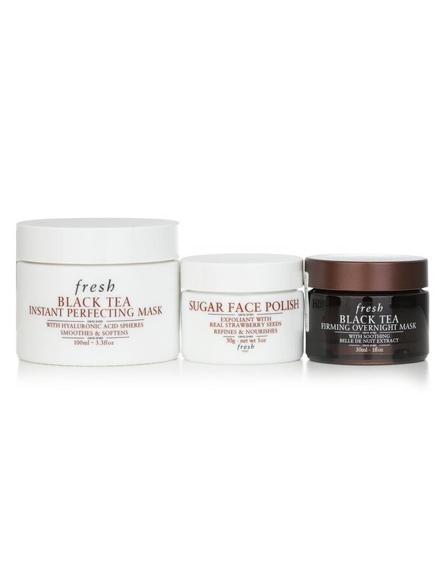 프레쉬 프레쉬 마스킹 에센셜 세트: 슈가 페이스 폴리시 30g + 인스턴트 퍼펙팅 마스크 100ml + 오버나이트 마스크 30ml 3pcs 착용컷