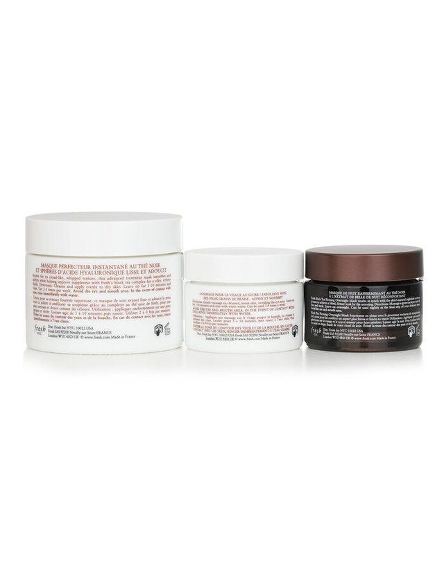 프레쉬 프레쉬 마스킹 에센셜 세트: 슈가 페이스 폴리시 30g + 인스턴트 퍼펙팅 마스크 100ml + 오버나이트 마스크 30ml 3pcs 착용컷