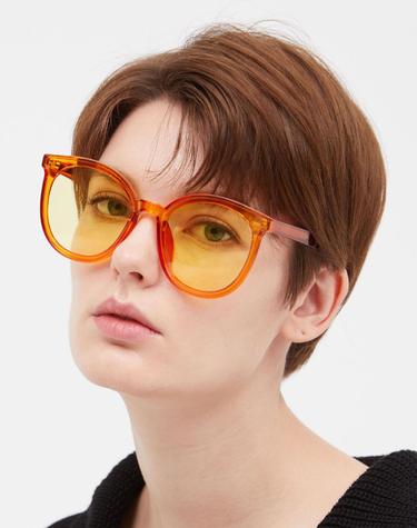 Herta YELLOW CRYSTAL 오버사이즈 틴트 선글라스