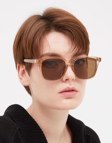 Wood BROWN CRYSTAL 스퀘어 틴트 선글라스