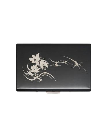 Flower Metal Card Wallet [BLACK]