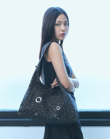 Eyelet Hobo Bag [KHAKI LEOPARD]