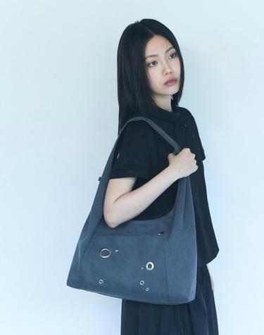 Eyelet Hobo Bag [GRAY]