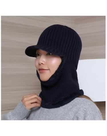 브리드 넥워머 털모자(네이비)/겨울 방한모자