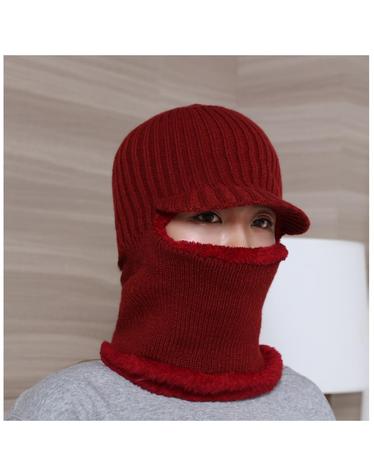 브리드 넥워머 털모자(레드)/겨울 방한모자