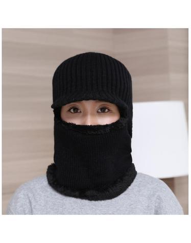 브리드 넥워머 털모자(블랙)/겨울 방한모자