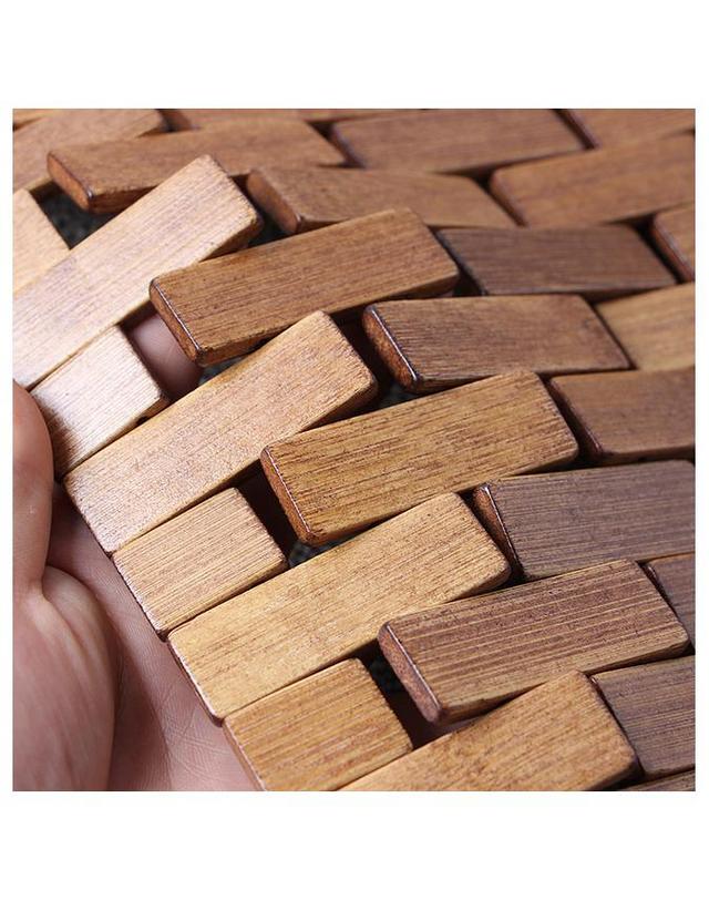 비투비월드 벽돌무늬 대나무방석(39cm)/차량용 쿨방석 시트방석 착용컷