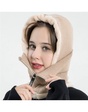 플러피 집업 넥워머 모자 목토시 니트넥워머 방한