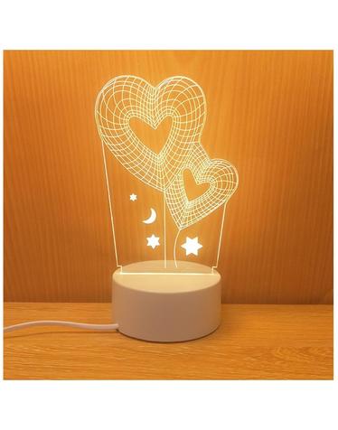 하트풍선 3D 착시 아크릴 무드등 USB 입체 테이블조명