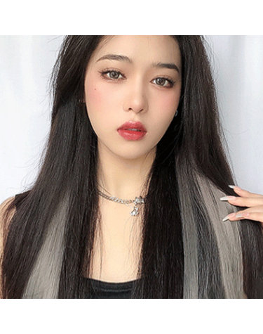 그라데이션 컬러 브릿지 헤어피스5p 똑딱이 부분가발