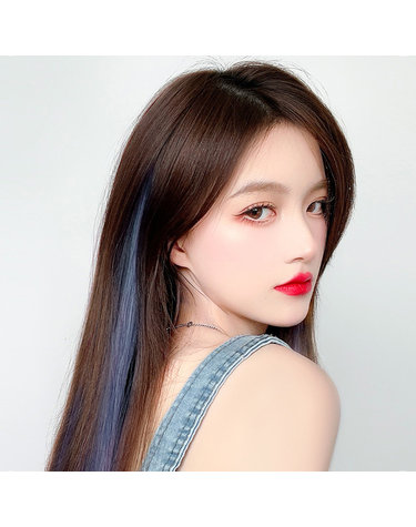 그라데이션 컬러 브릿지 헤어피스 5p 똑딱이 투톤가발