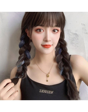 컬러 브릿지 헤어피스 6p 포인트 붙임머리 가발