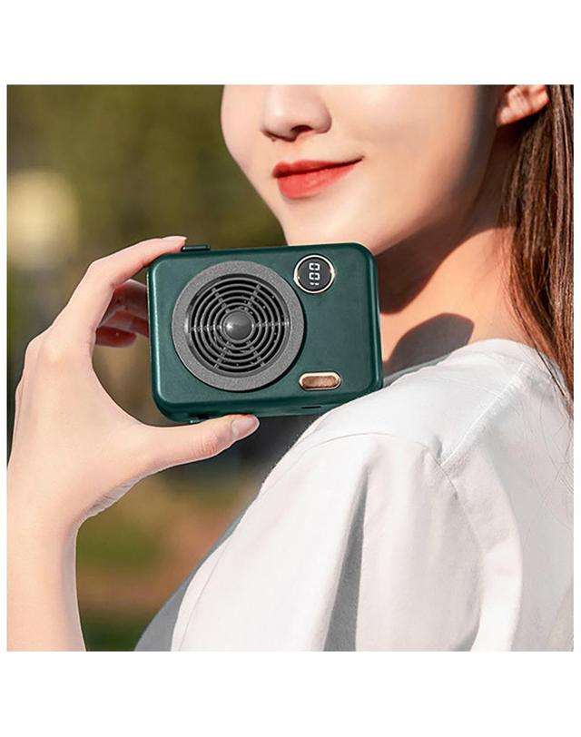 비투비월드 레트로감성 USB 휴대용 미니 선풍기 핸디선풍기 착용컷