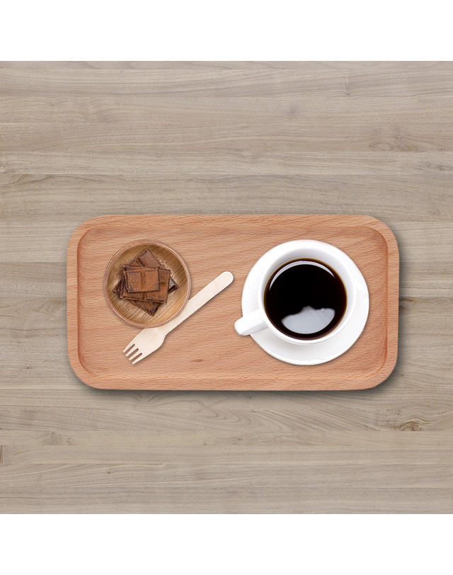비투비월드 내추럴 사각 우드트레이(24.5x13cm) 서빙트레이 착용컷