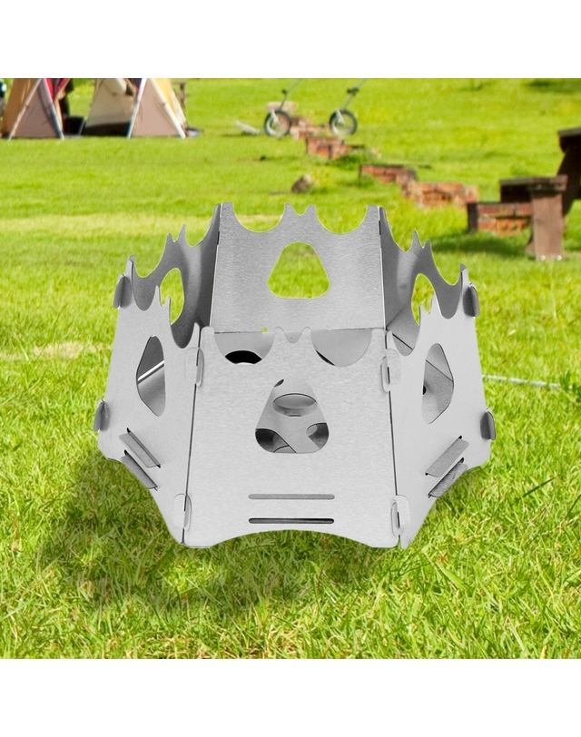 비투비월드 이지캠핑 접이식 우드스토브(16.5x9cm) 백패킹 버너 착용컷
