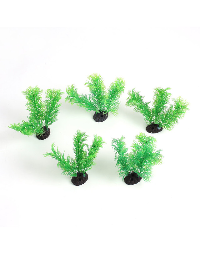 비투비월드 수족관 꾸미기 인공수초 5p(12cm) 어항 장식 착용컷