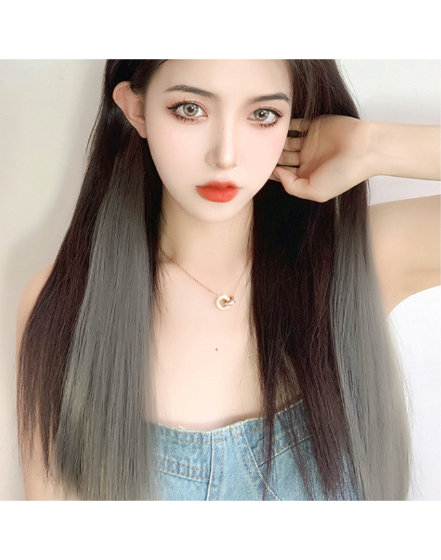 비투비월드 그라데이션 컬러 브릿지 헤어피스5p 똑딱이 부분가발 착용컷