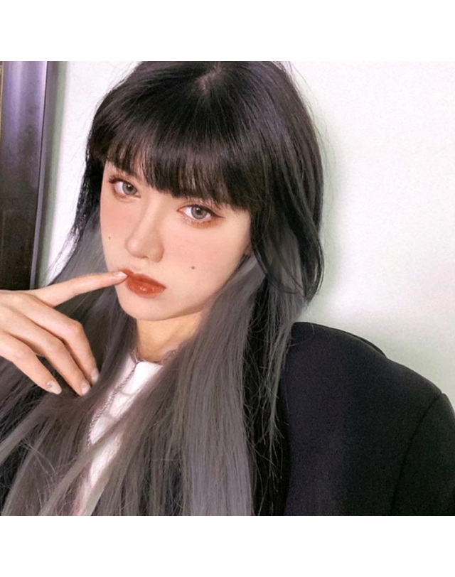 비투비월드 컬러 브릿지 헤어피스 6p 똑딱이 포인트헤어 부분가발 착용컷