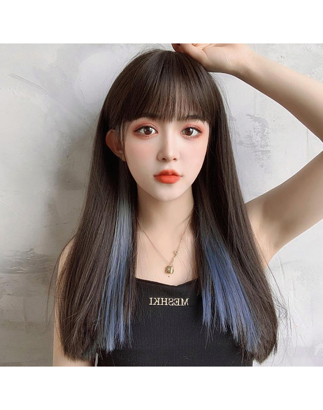 비투비월드 컬러 브릿지 헤어피스 6p 포인트 붙임머리 가발 착용컷