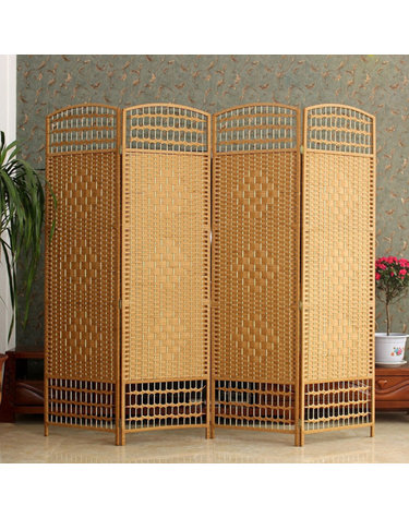 라탄 오픈형 4단 파티션(180cmx200cm) (베이지)