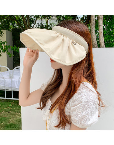 [아일렌]투웨이 롤업 헤어밴드 썬캡(아이보리)