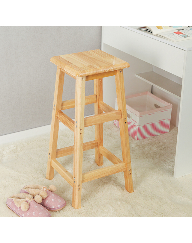 비투비월드 70cm 원목 사각 선반 겸 의자/인테리어 홈바의자 착용컷