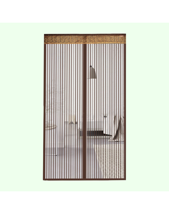 비투비월드 아트도어 스트라이프 문 모기장(100x210cm) (브라운) 착용컷